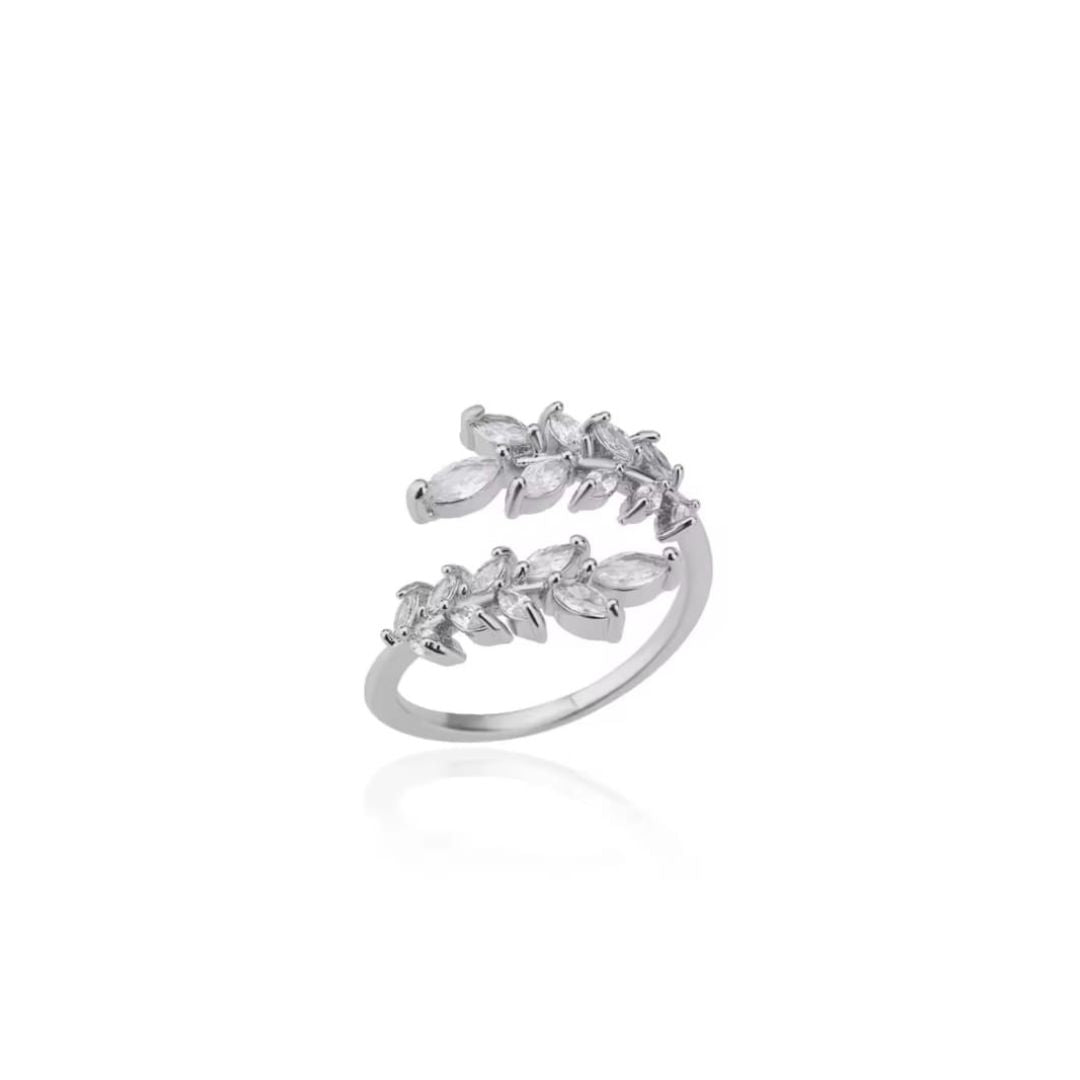 Platinum Leaf Round ring