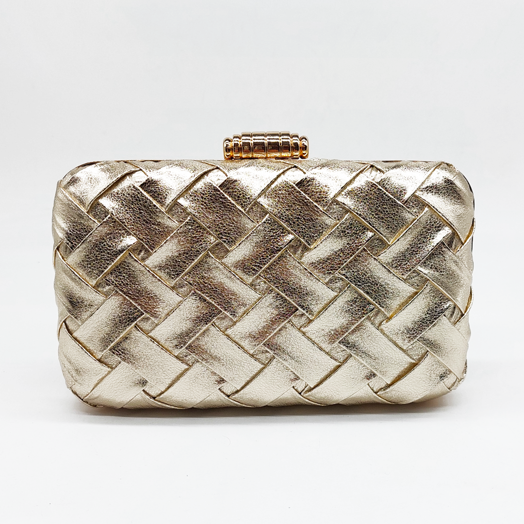 Weaved Leather Clutch