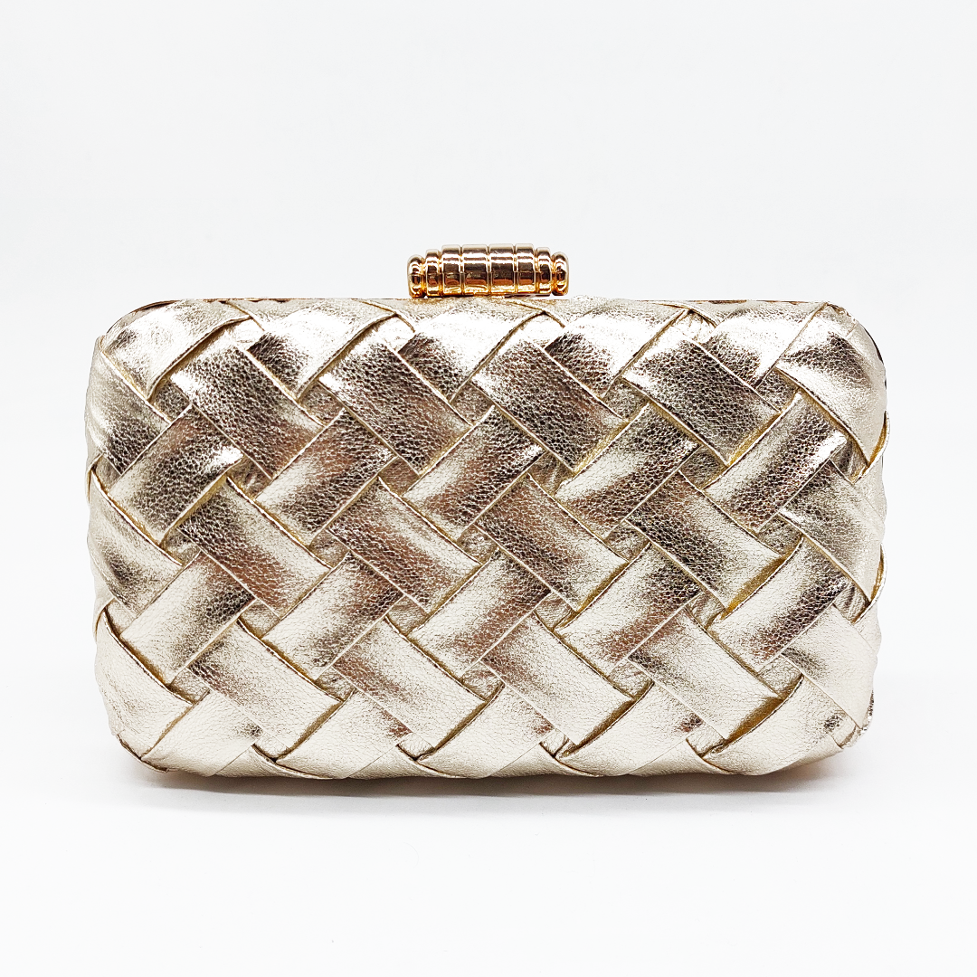 Weaved Leather Clutch