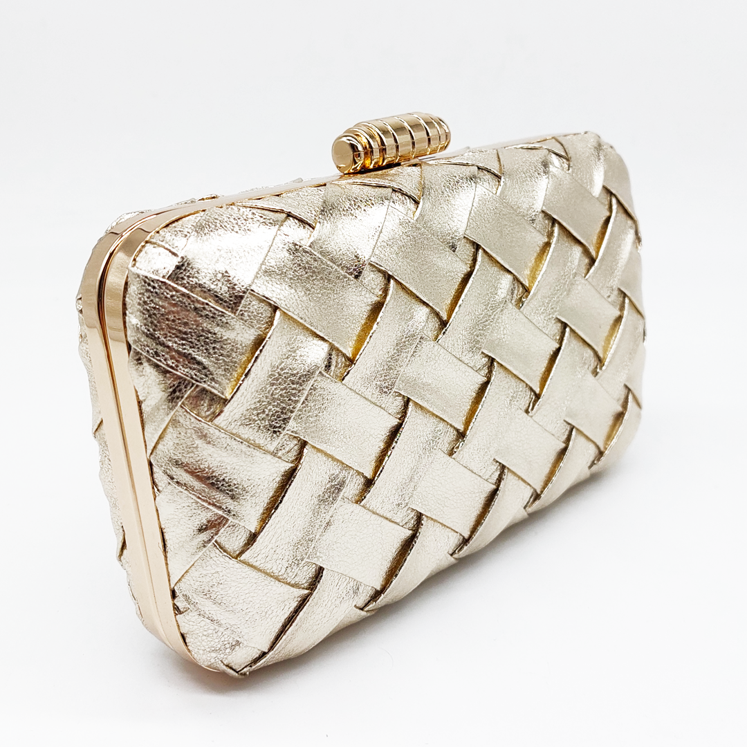 Weaved Leather Clutch